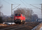 218 380 fährt am 25.01.2013 Lz zwischen Bremen-Mahndorf und Bremen-Sebaldsbrück.