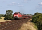 Am 28.07.2012 erreichen 218 381 und 218 313 den Bahnübergang von Dreieckskoog.