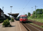 Am 01.06.2003 stehen EVB 116 und 168 als Moorexpress in Osterholz-Scharmbeck.